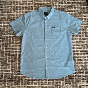 RVCA Men's Blue Short Sleeve Shirt